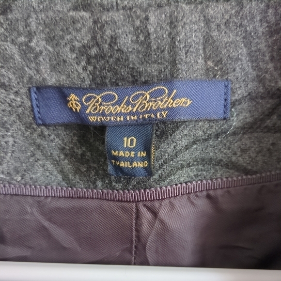 Brooks Brothers | Women's Wool-Blend Paisley Print Blazer Grey | Size 10 - Picture 8 of 12